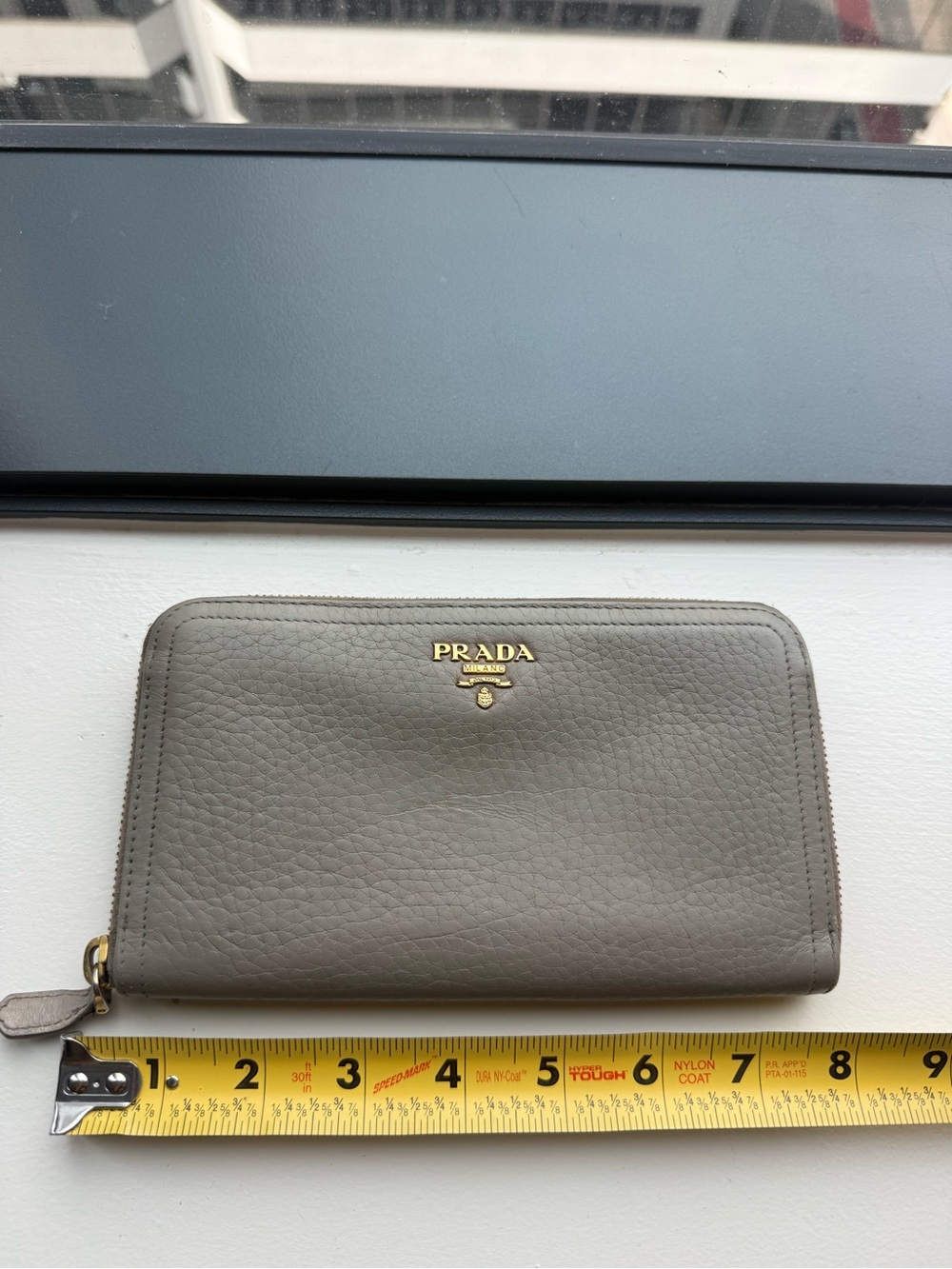 Prada Taupe Leather Zip-Around Wallet with Gold Hardware - Picture 12 of 12